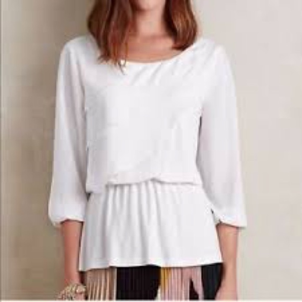 Anthropologie Deletta White Top